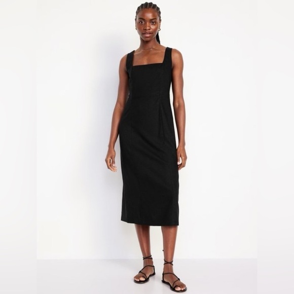 NWT! Black Sleeveless Square-Neck Midi Dress - Multiple💜 - Picture 7 of 10